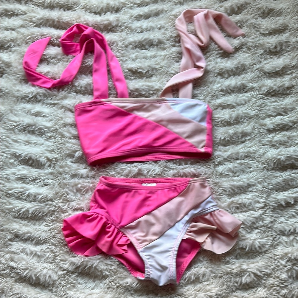 Pink and Cream Bikini Set